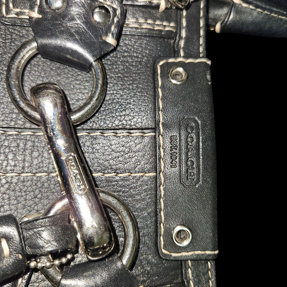 Coach Legacy Leather Satchel Tote F13084 Black Braided Handle Silver Hardware - Picture 4 of 13